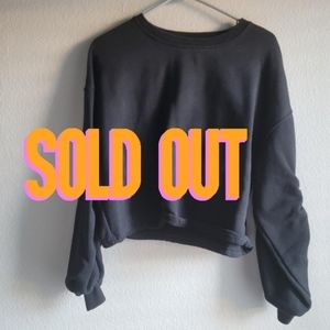 ***SOLD ON DEPOP***USED Black Crop Sweater with Unique Sleeves S